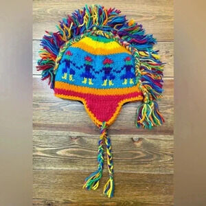 Mohawk Winter Hat | Wool Knit & Fleece Lined | Adult OS